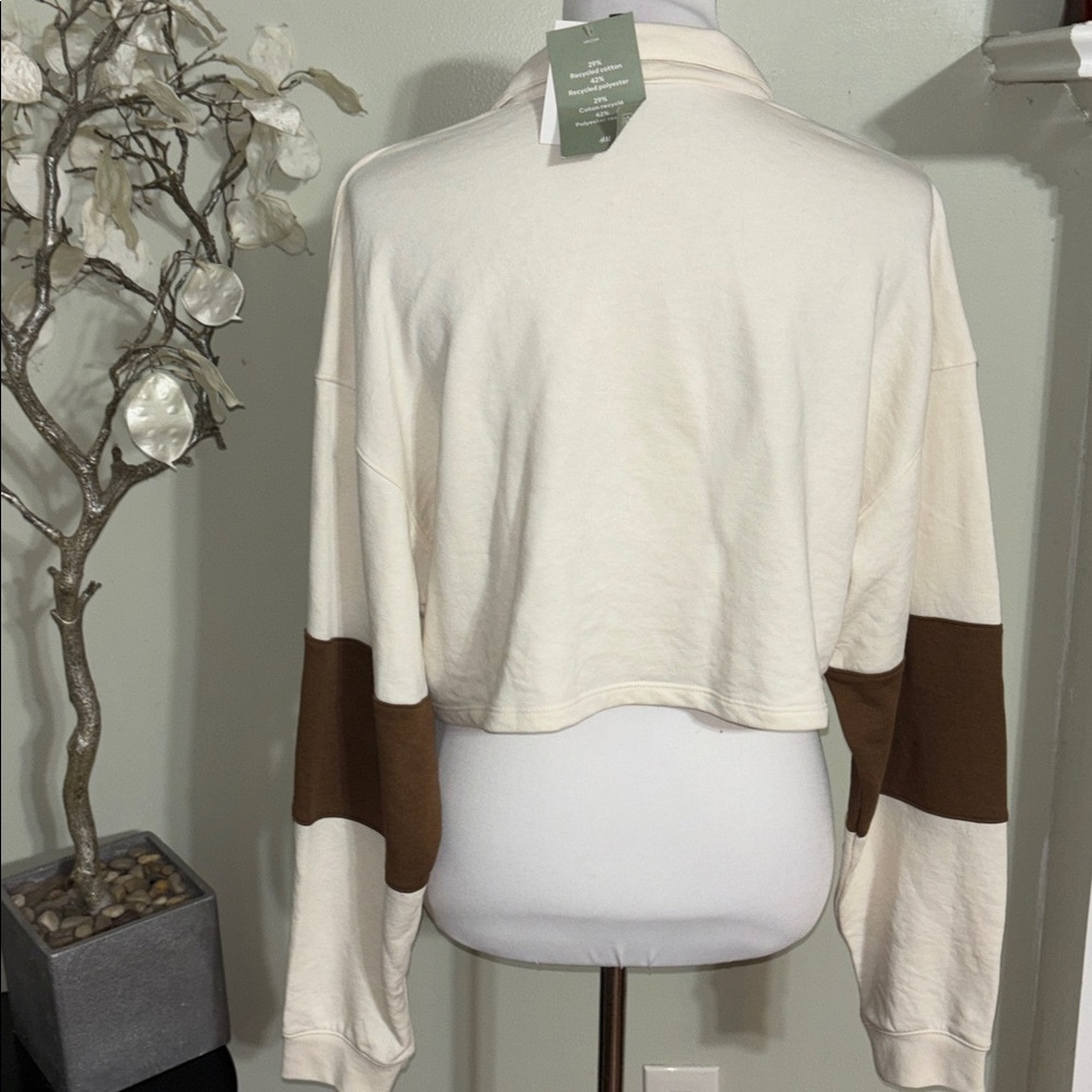 H&M Women's Cream Brown Wyoming Crop Top - Picture 4 of 4